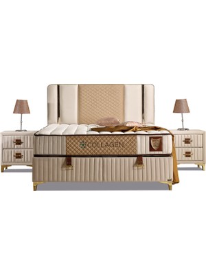 İmaj Collagen Ahşap Çift Kişilik Baza 140 x 200 cm Modern Tasarım ile Konforlu Kullanım