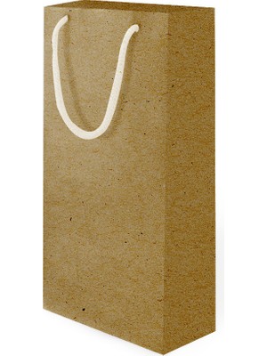 Muka Karton Çanta 12X35 Pakette 10 Adet. Alkollü Şişeye Uygun