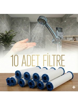 Filtreli Duş Başlığı Uyumlu Yedek Filtresi Kireç Kir Pas Önleyici 10 Adet
