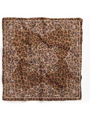 Dscarf Leopar Desen Kadın Fular Bandana