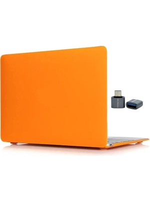 CetKing MacBook Air 13.6 Inç M2 M3 M4 Uyumlu Kılıf, Mat Flu Sert Kapak, Ince Hafif Darbe Önleyici Koruma, Şeffaf & Renk Seçenekli Hardcase Turuncu