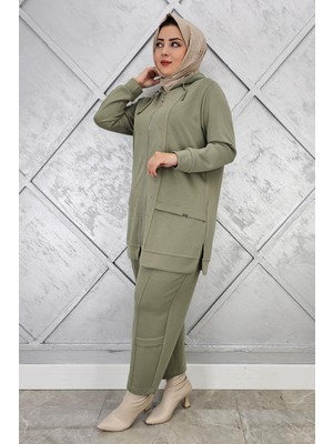 Pys Giyim Kadın Beden Taş Detaylı Tesettür Takım