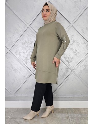 Pys Giyim Kadın Kol Düğme Detaylı Tesettür Tunik