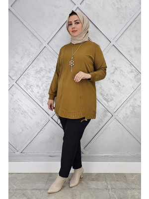 Pys Giyim Kadın Taş ve Kolye  Detaylı Tesettür Tunik
