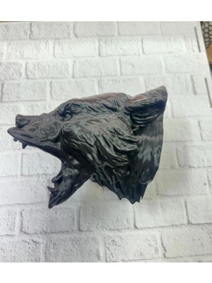 Cansa 3D Siyah Ayı Başı Duvar Dekoru Modern Asılabilir Heykel 25X19 cm