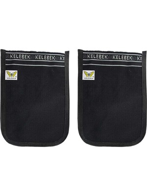 Kelebek 2 Adet Osmanlı Kalın Siyah Banyo Hamam Kesesi 25X17 cm Orta Kalınlıkta Kullanım