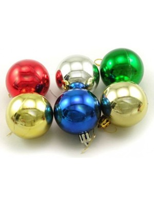Empressco 6 Adet Parlak Renkli Büyük Boy Yılbaşı Topu Süsleri, Parlak ve Canlı Renkler