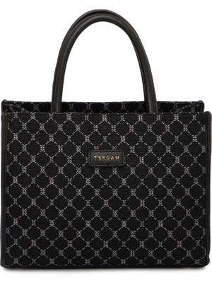 Tergan Siyah Tekstil Kadın El Çantası - S25K1TWC0702-R0P