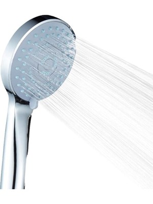 CetKing Cushy Yüksek Basınçlı 3 Fonksiyonlu Krom El Duşu - Su Tasarruflu Yağmur Etkili Duş Başlığı