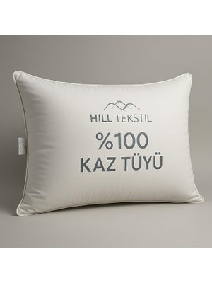 CetKing Tekstıl %100 Kaz Tüyü Yastık 20 Gıdık (Alçak Yatış) 50X70 Elizza - Biyeli