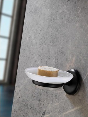 CetKing Hazneli Katı Sabunluk Siyah S-105