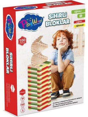 OnYıl Ahşap Oyun Sihirli Bloklar Eğitici Öğretici Oyuncak 100 Parça