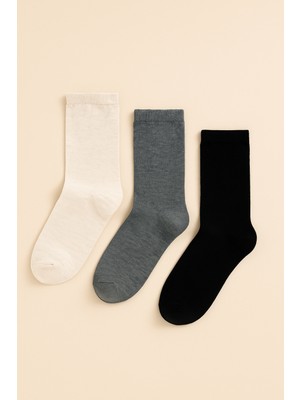 Unisex 3'lü Basic Soket Çorap