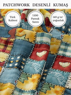 Fabricstown %100 Pamuk Saten Patchwork Kumaş – 155×100 cm – Dikiş ve Dıy Için
