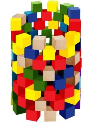 OnYıl Ahşap Küpler Oyunu Denge Eğitici Öğretici Oyuncak 100 Parça