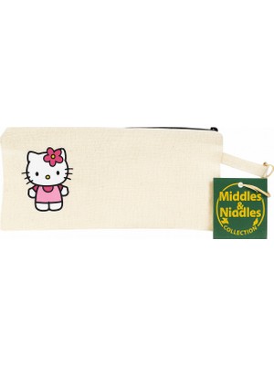 Middles & Niddles  Ham Bez Kalem Kutusu – 10X21 cm – Hello Kitty Tasarım – Fermuarlı çanta