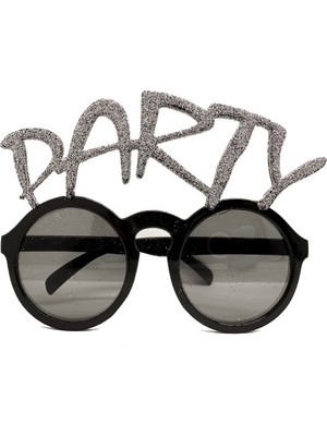 Ett Gümüş Simli Party Yazılı Parti Gözlüğü Show