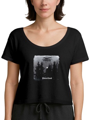 Z zepplin Darkthrone Panzerfaust Siyah Kadın Tişört