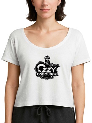 Z zepplin Ozzy Osbourne Skull Beyaz Kadın Tişört