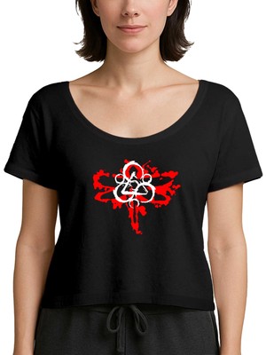 Z zepplin Coheed And Cambria Butterfly Logo Siyah Kadın Tişört