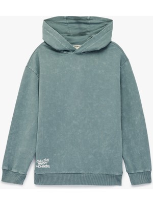 Koton Pamuklu Uzun Kollu Oversize Kapşonlu Sweatshirt