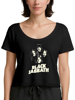 Zepplin Giyim Black Sabbath Siluet Siyah Kadın Tişört