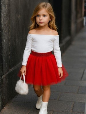 Zekids Kız Çocuk Beli Lastikli Tütü Etek