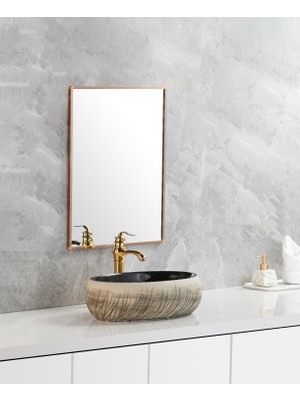 Harmeh Lüx Lavabo Siyah Kahve Barut Tonları