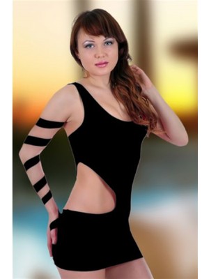 Çamaşır Kenti B060777 Kolu Sarmalı Mini Elbise