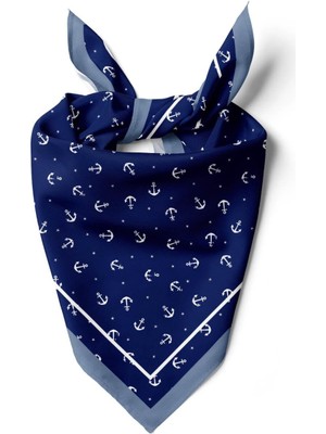 Vissona H36 Kadın Marinover Desenli 50X50 Bandana Hyl DG01239-22