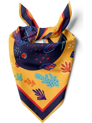 B58 Modabutik Balık Desenli Bandana