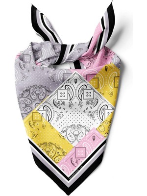 F72 Şal Tasarımlı Patchwork  Bandana  DG11986