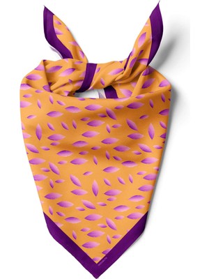 Vissona Z39 Kadın Sarı Feathers Desenli 50X50 Bandana Hyl DG0696-22