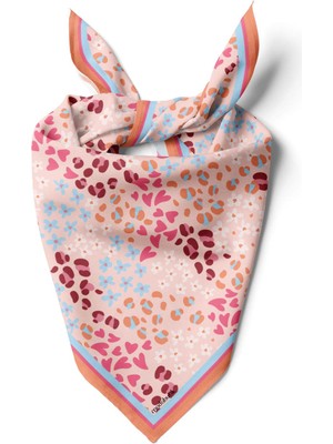 G64 Modabutik Kalpli Leopar Desenli Bandana