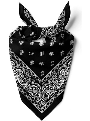 B69 Black Şallı Bandana DG12184