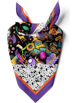 Vissona G74 Papatya Desenli Yeşil Kahve Köpek Bandanası DG5644 45X45