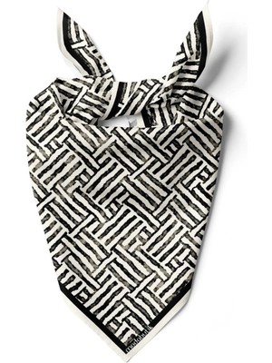 F40 Modabutik Siyah Beyaz Desenli Bandana