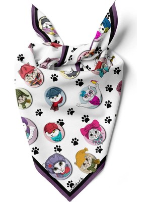 Modabutik Kedi Desenli Bandana