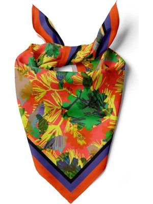 G63 Kadın Renkli Yaprak Desenli Bandana