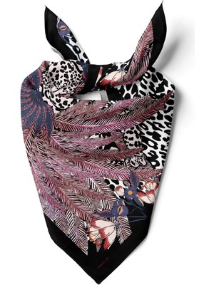 Vissona Kadın Kırmızı Kaplan Desenli 50X50 Bandana