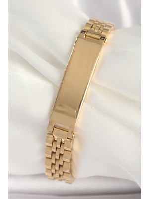 Vice Avm Gold Renk 316 L Çelik  Zincir Künye Model Erkek Bileklik EB-53-vice/(1395) 1546