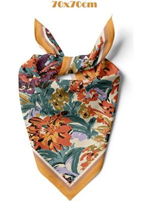Gün Batımı Bahçesi Desen 70*70CM Bandana/fular