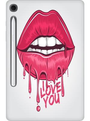 Adasena Samsung Galaxy Tab S10 Lite SM-X400 10.9" Kılıf Tablet Için Desenli Silikon Kapak - I Love U