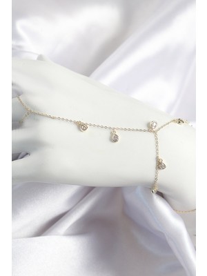 Vice Avm Pirinç Zirkon Taşlı Sallantılı Damla Model Gold Renk Kadın Şahmeran EB-53-vice/(1395) 2110