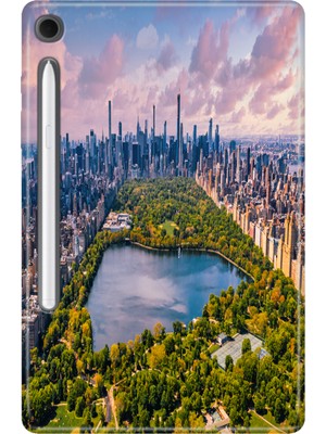 Adasena Samsung Galaxy Tab S10 Lite SM-X400 10.9" Kılıf Tablet Için Desenli Silikon Kapak - Central Park