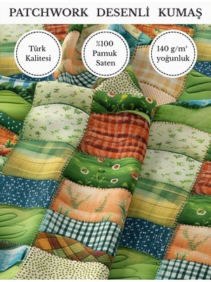 Fabricstown %100 Pamuk Saten Patchwork Kumaş – 155×100 cm – Dikiş ve Dıy Için