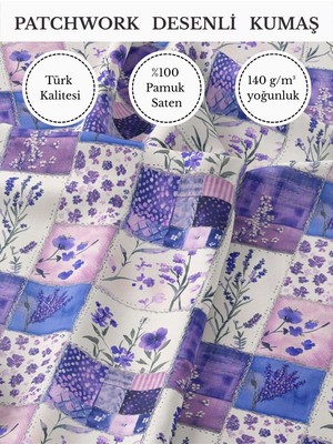 Fabricstown %100 Pamuk Saten Patchwork Kumaş – 155×100 cm – Dikiş ve Dıy Için