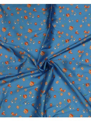 Sardo Kumaş Çiçek Desenli Dijital Baskılı Şifon Saten Kumaş / En 1,50 cm - Elbise , Perde ve Kırlent