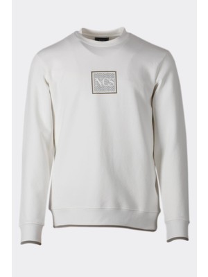 Ncs Jeans Erkek Sweatshirt Bisiklet Yaka Beyaz 1675