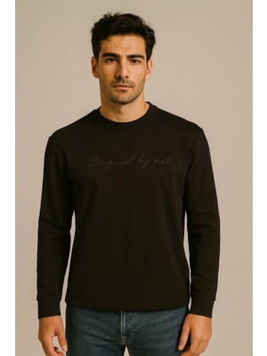 Ncs Jeans Erkek Sweatshirt Bisiklet Yaka Siyah 1665